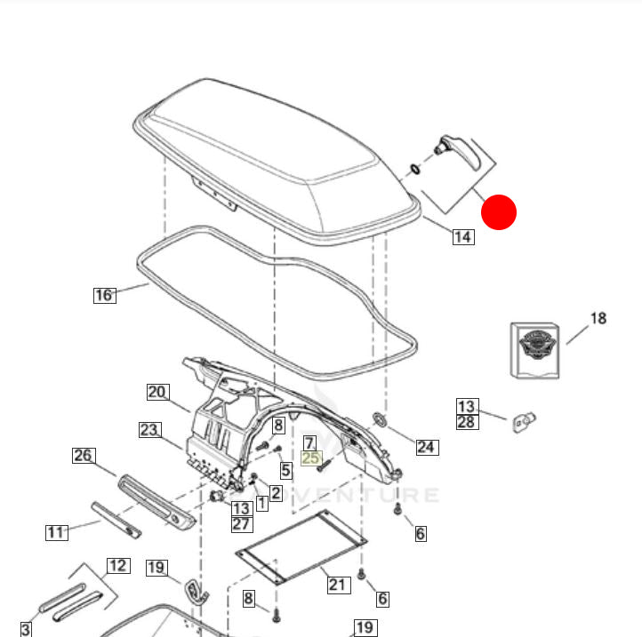 Jeu poignées ouverture de sacoches Touring Harley Davidson REF OEM 90200902 & 90200903
