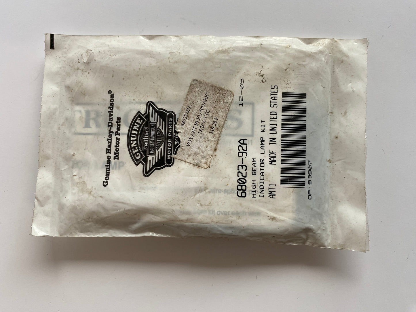 Harley Davidson Blue High Beam Indicator REF OEM 68023-92A