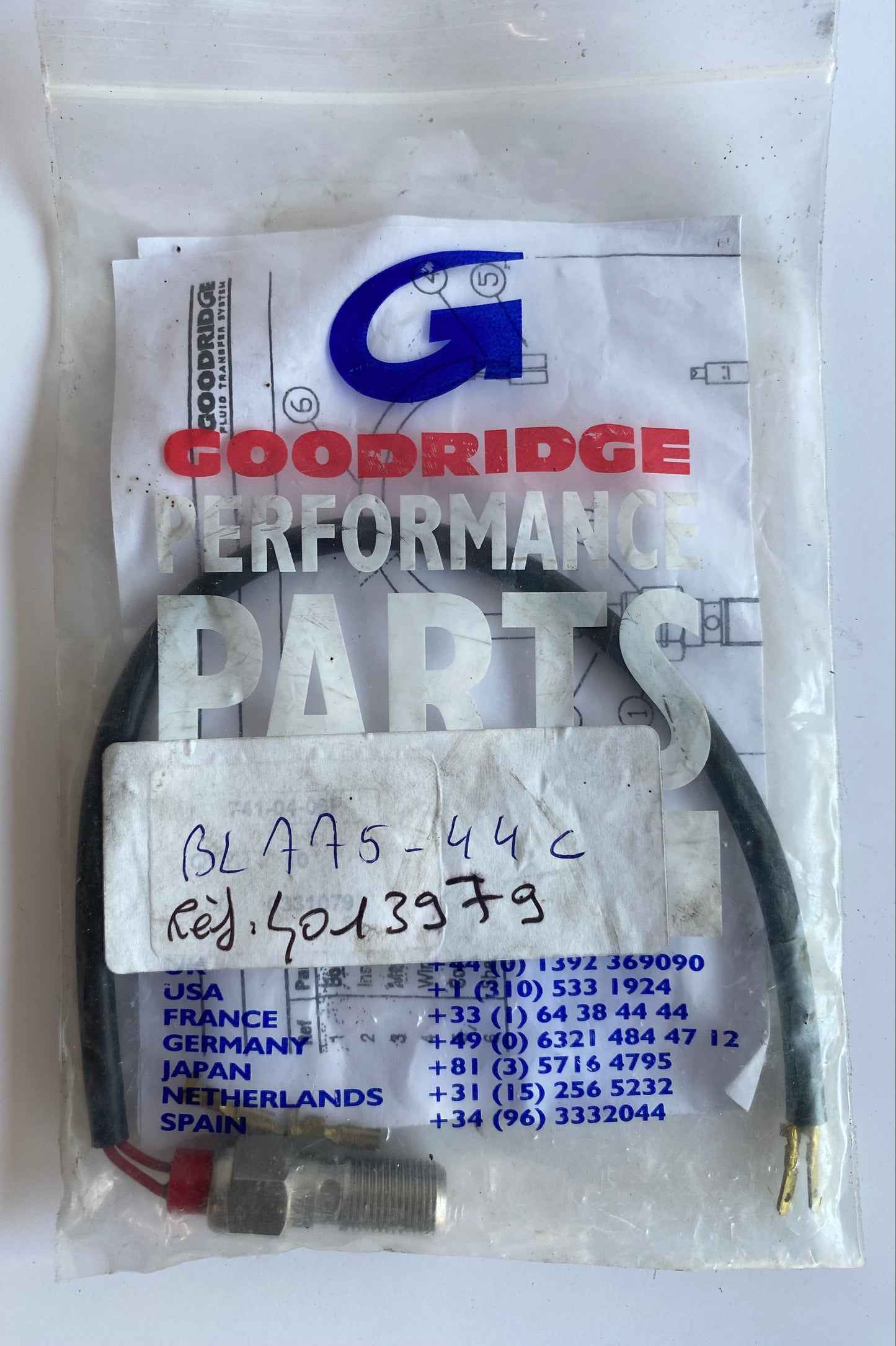 Goodridge 7/16-24 brake banjo stop switch REF MCS: 920846