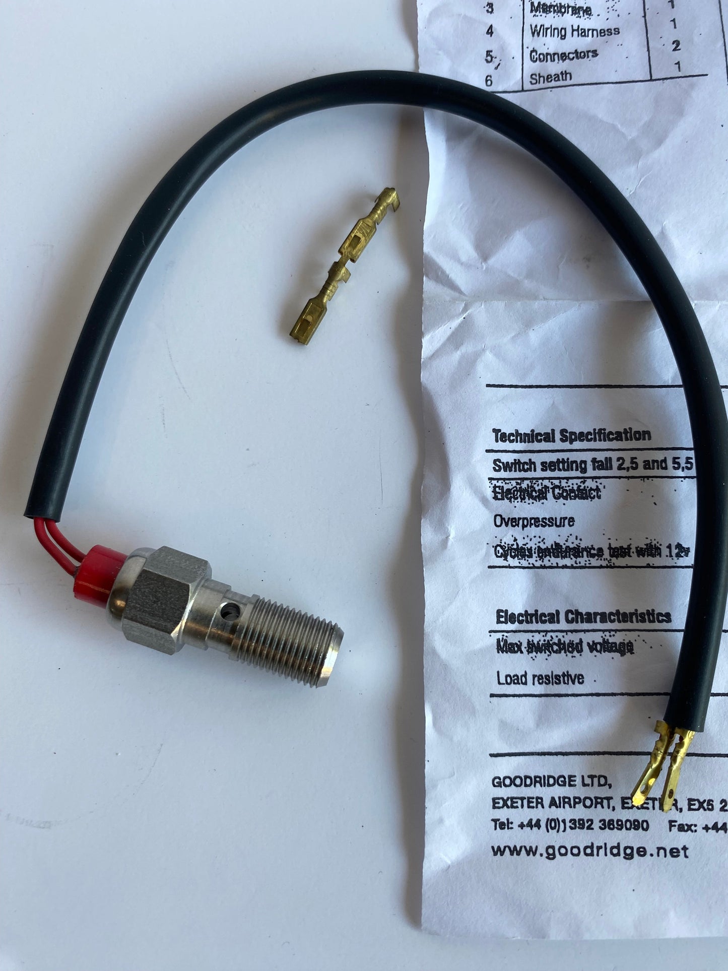 Goodridge 7/16-24 brake banjo stop switch REF MCS: 920846