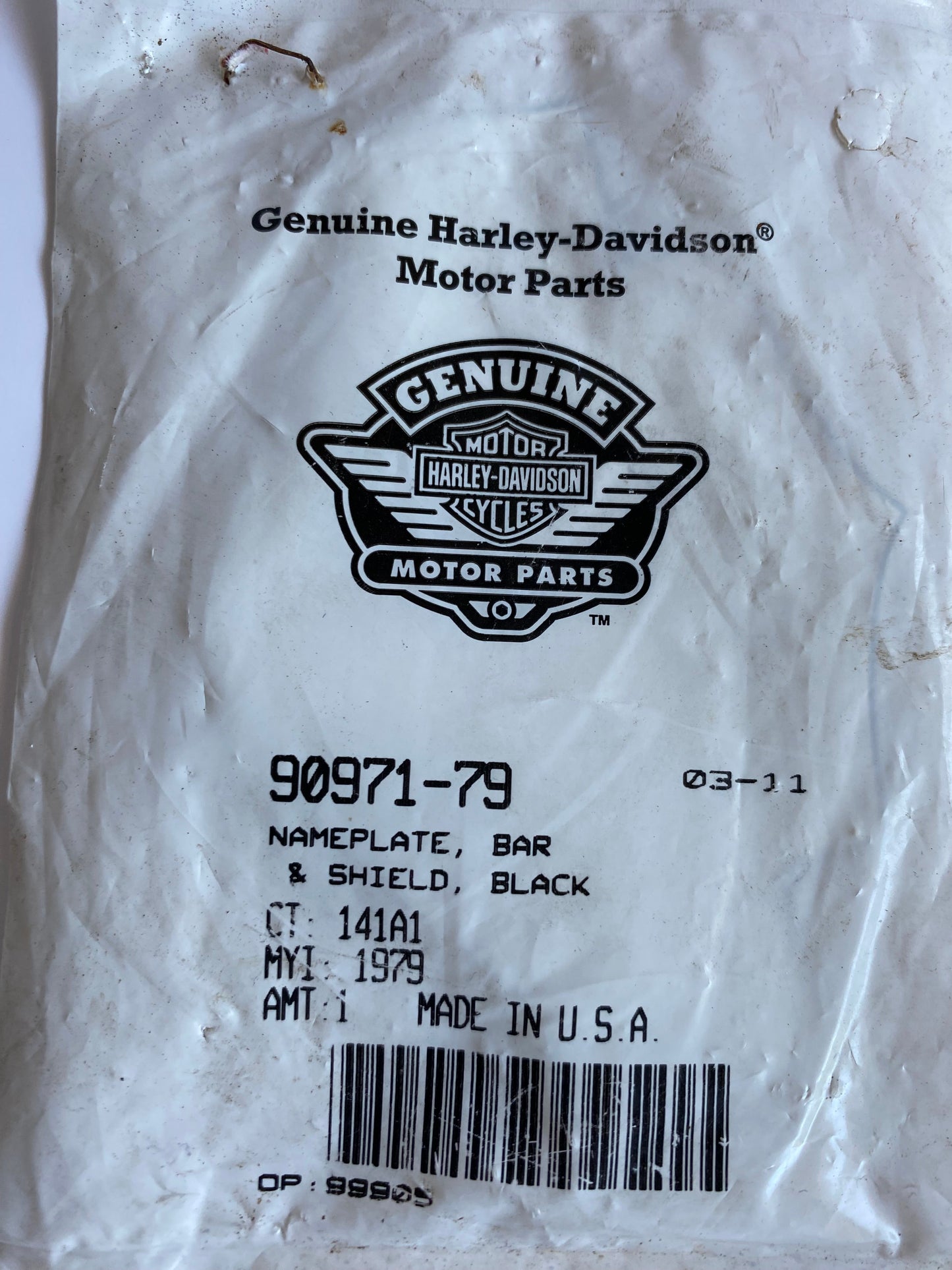 Logo Bar & Shield barre protection sacoche Harley Davidson REF OEM 90951-79 & 90971-79