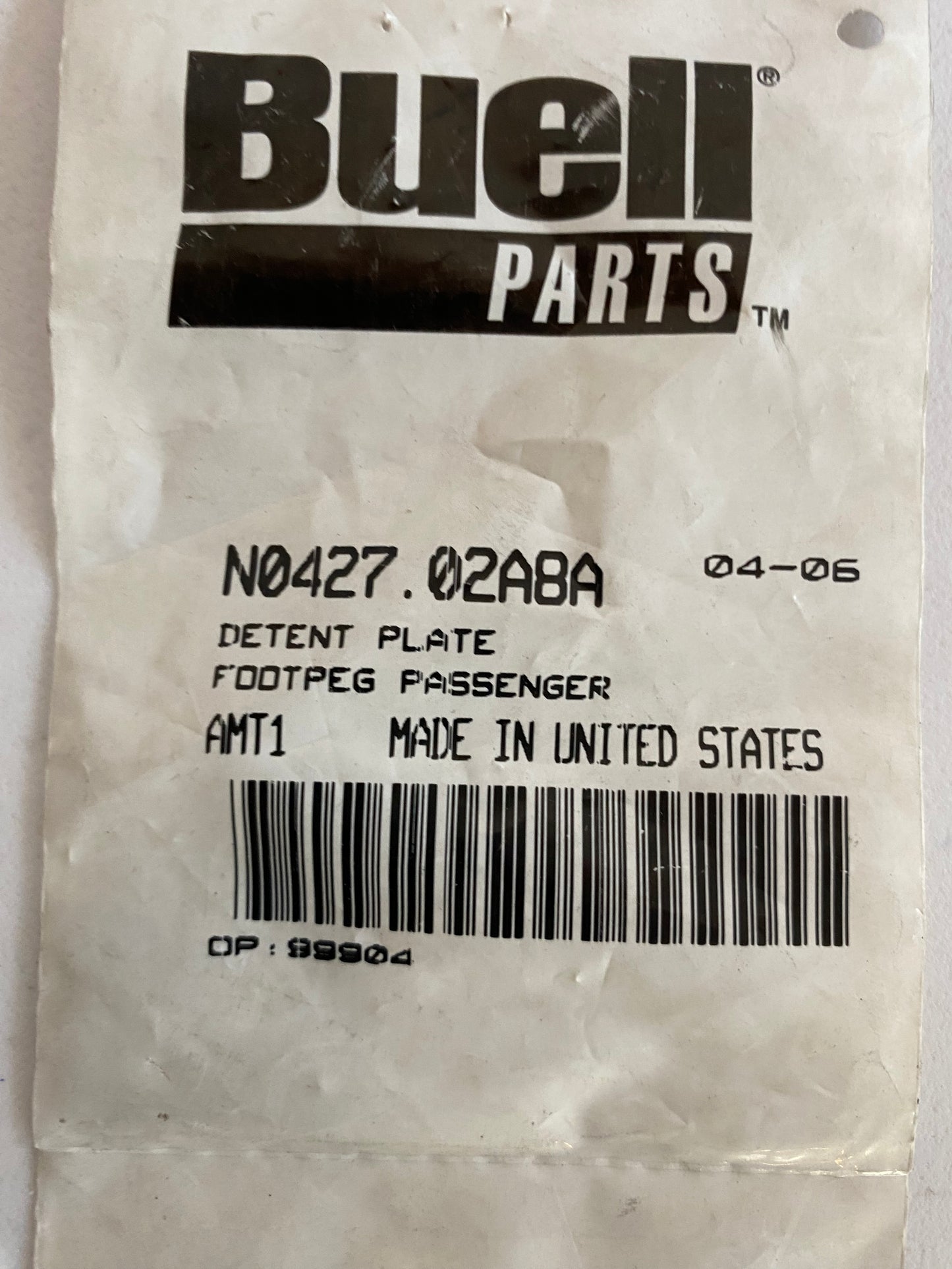 BUELL passenger footrest axle shim OEM REF: N0427.02ABA