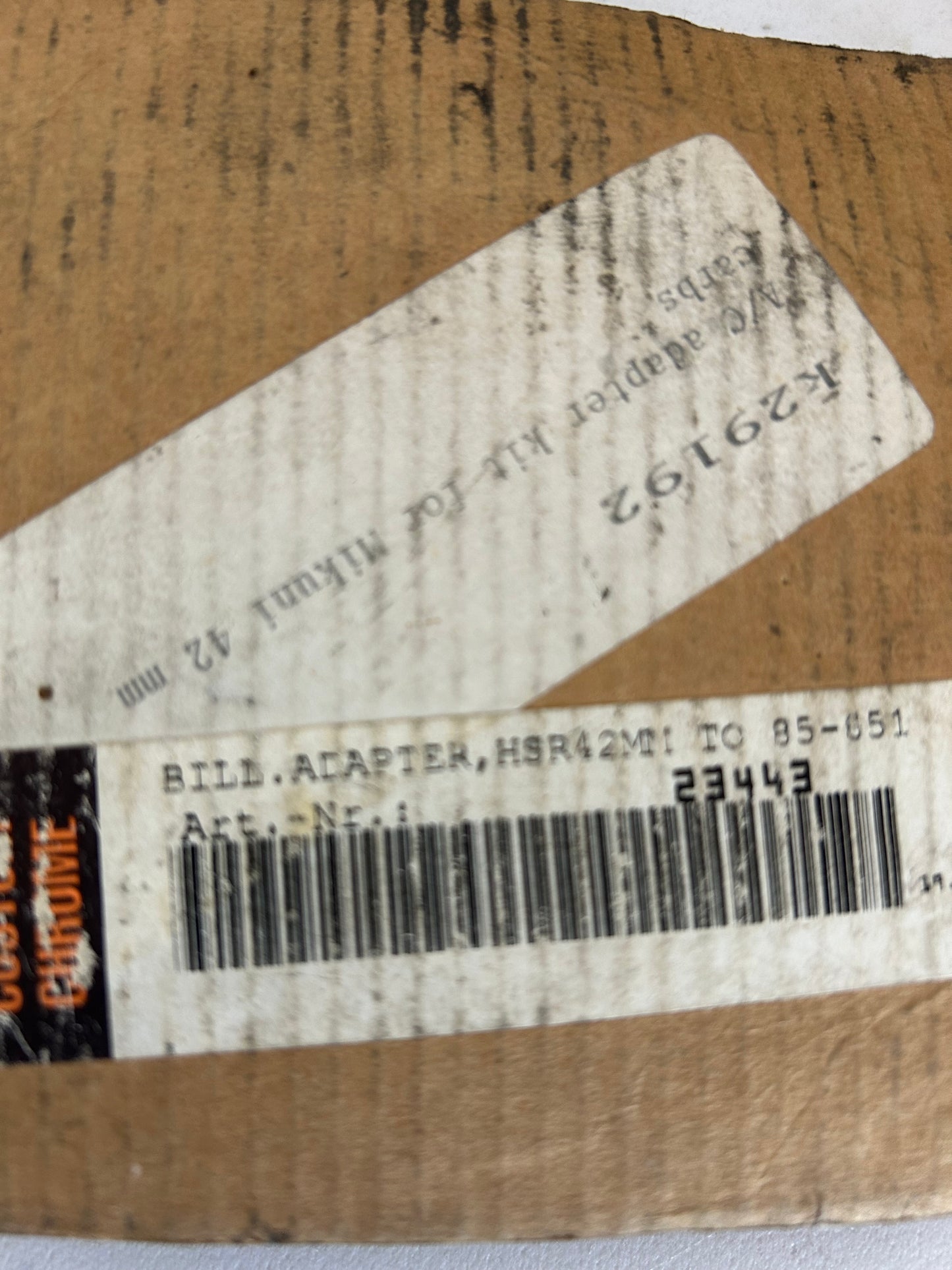 Fred Kodlin Mikuni HSR42 Harley Davidson Air Filter Adapter REF: K29192