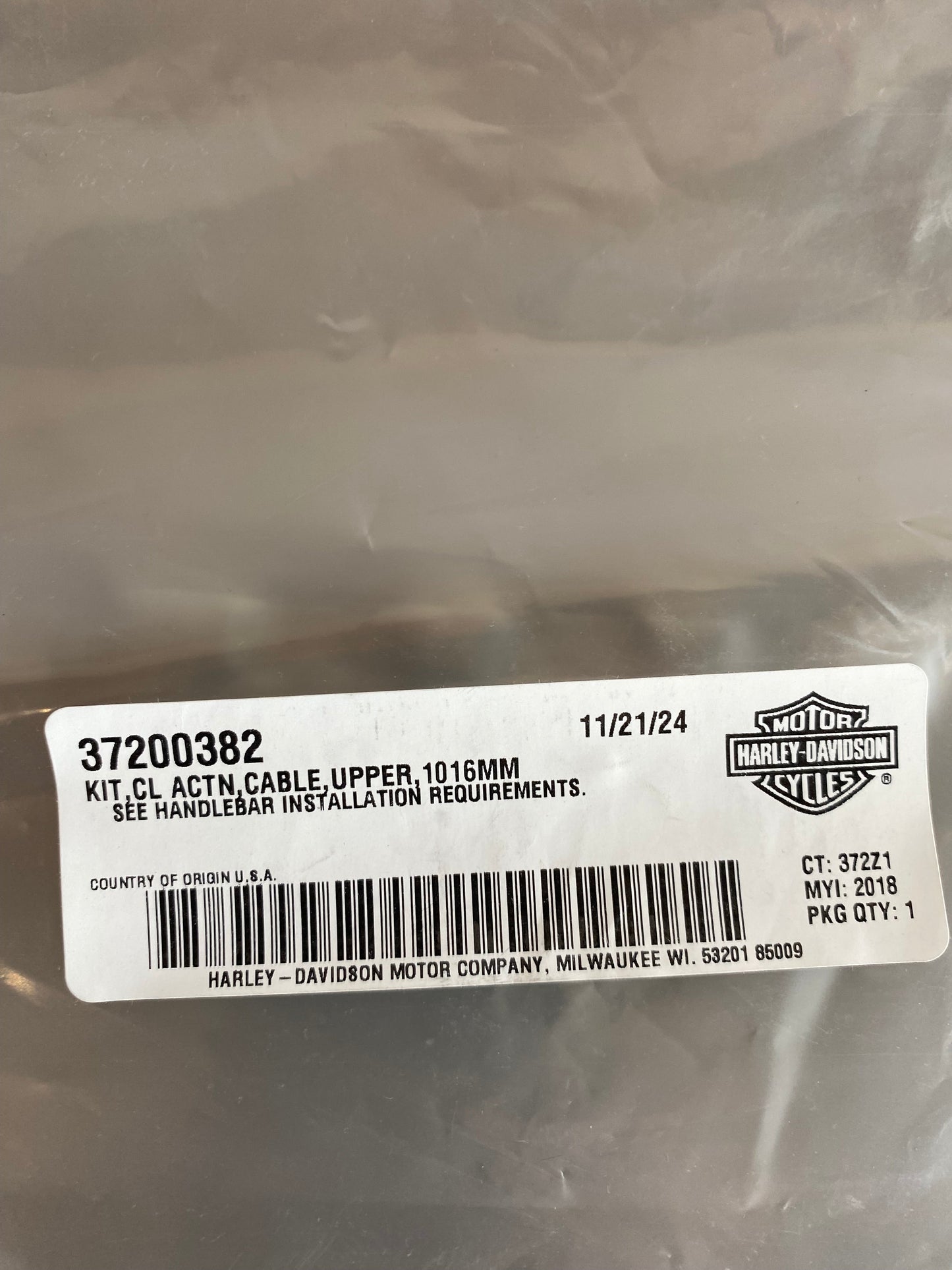 Cable embrayage supérieur40 pouces apehanger 12 pouces Harley Davidson REF OEM 37200382