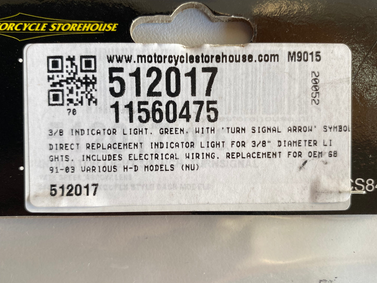 Green indicator light / flashing / neutral Harley Davidson REF MCS: 512017