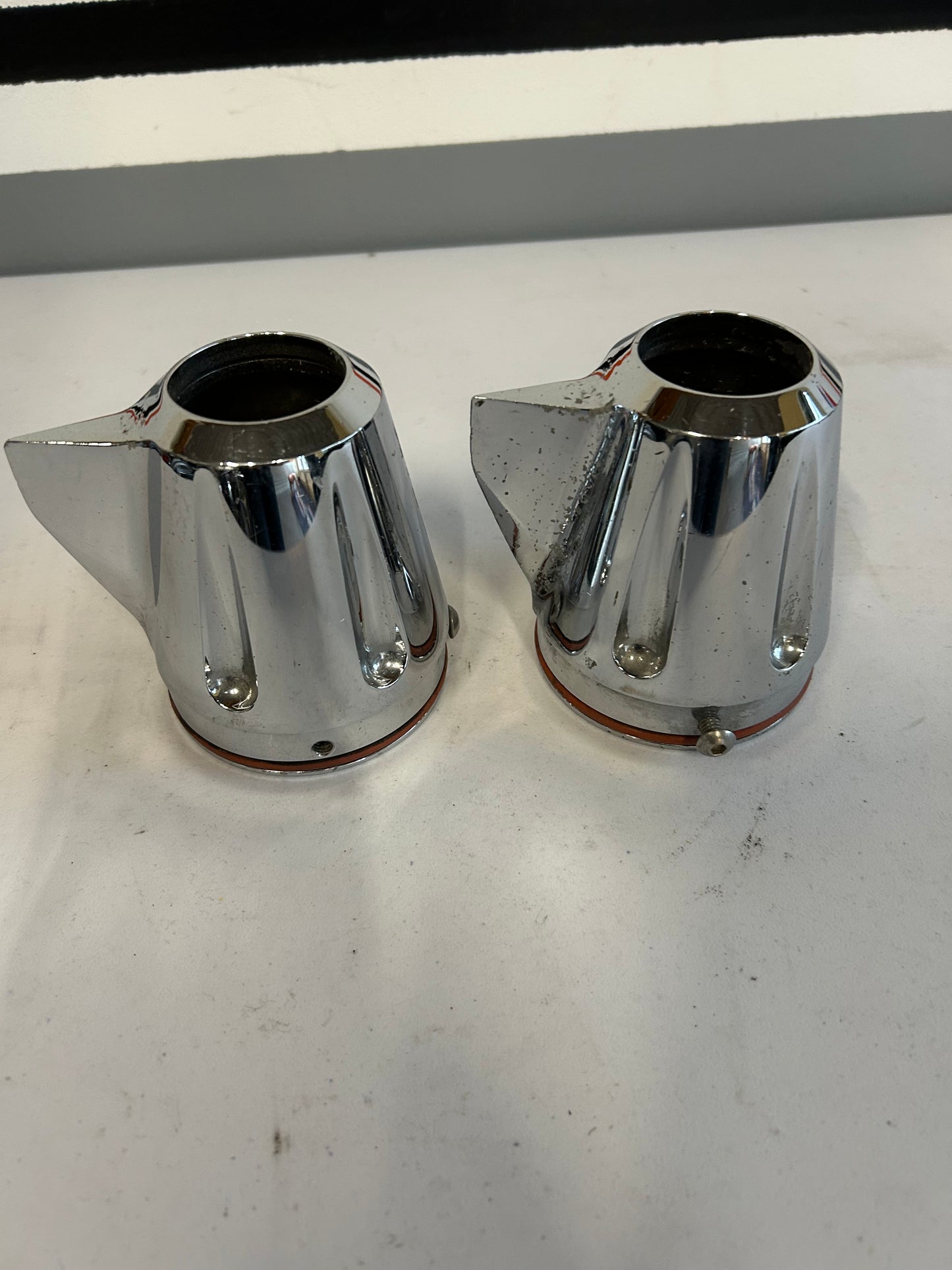 Harley Davidson fin exhaust tips, socket diameter: 85mm