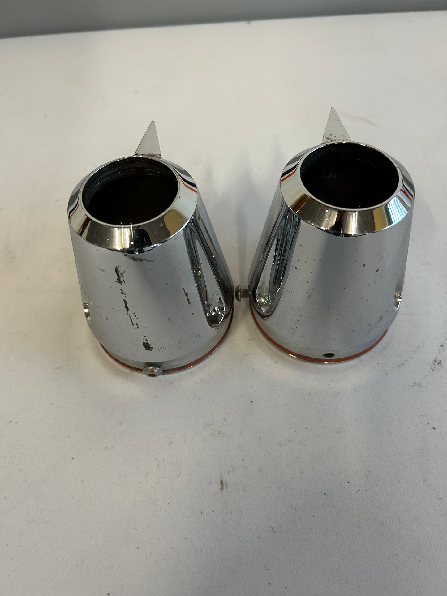 Harley Davidson fin exhaust tips, socket diameter: 85mm