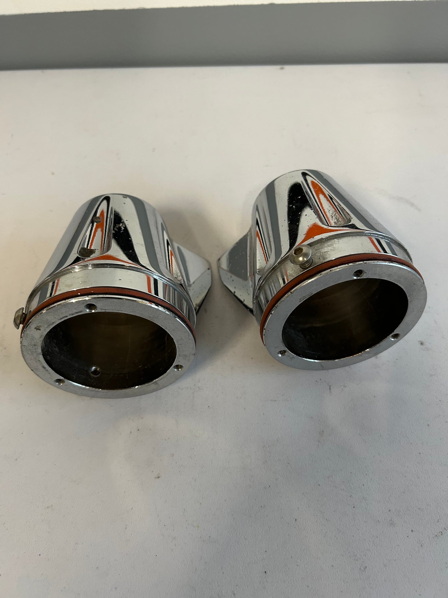 Harley Davidson fin exhaust tips, socket diameter: 85mm