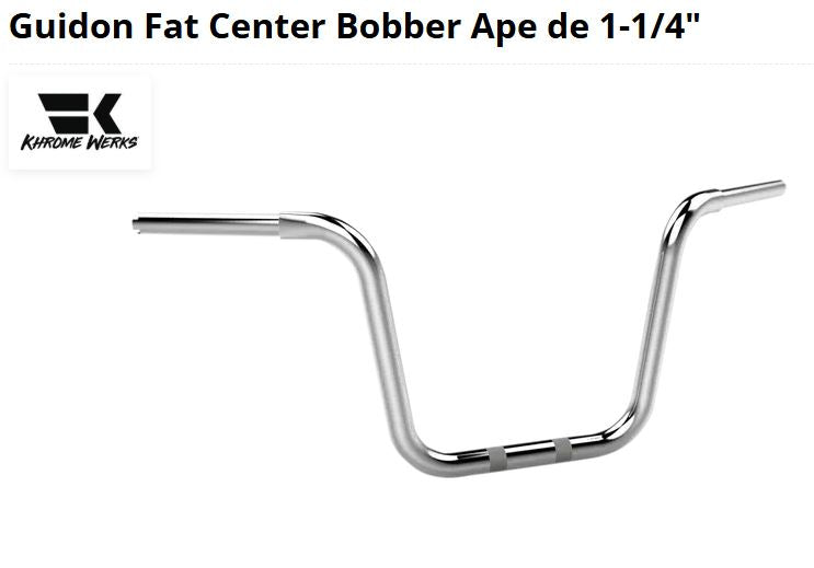 Guidon apehanger 12 pouces chromé 1-1/4 pouces Harley Davidson REF Drag 0601-3243