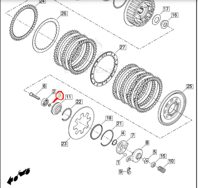Circlip vis réglage d'embrayage Sportster Harley Davidson REF OEM 11046