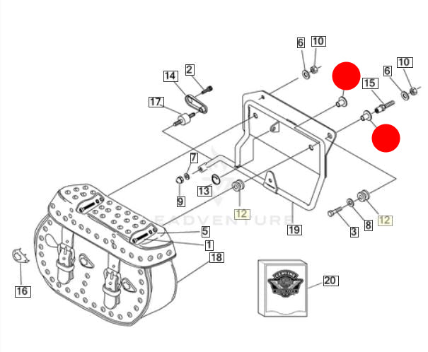 Entretoise T réservoir Sportster & sacoche Softail héritage Harley Davidson REF OEM 5787