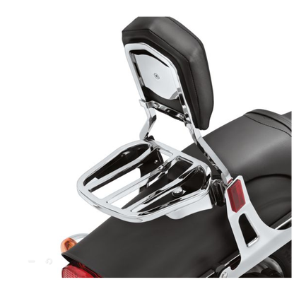 Porte paquet chromé sur sissy bar Dyna Fat Bob Harley Davidson REF OEM 53982-08