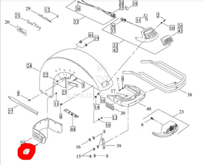 Vis 4-40 x 5/16 ornement garde boue avant Harley Davidson REF OEM 2531