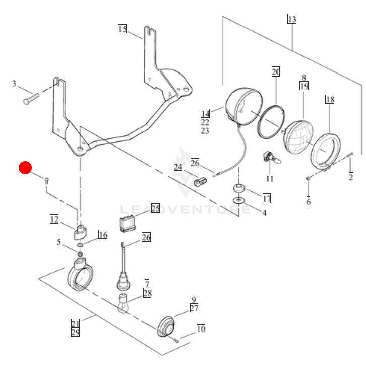 Kit de 2 vis support clignotants Touring Harley Davidson REF OEM 2647B