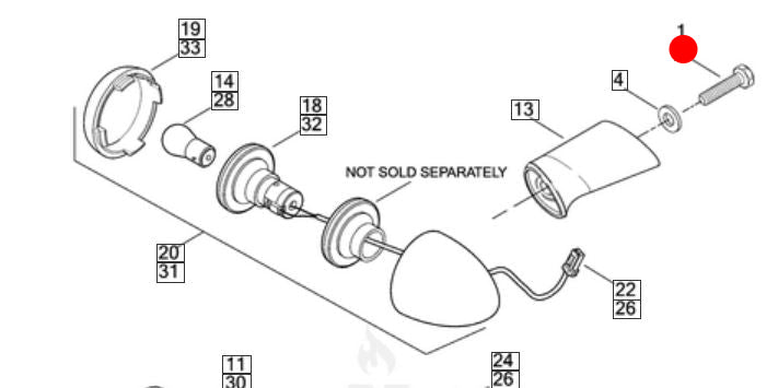 Vis hex 5/16-18 x 3-5/8 clignotants arrière Dyna Harley Davidson REF OEM 4116