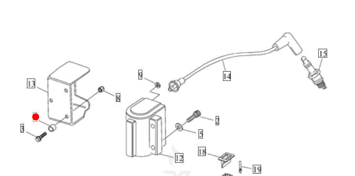 Entretoise cache bobine HT Harley Davidson REF OEM 6058