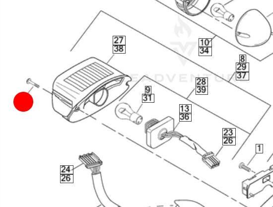 Vis de feu arrière 8-32 x 1 Harley Davidson REF OEM 68026-99