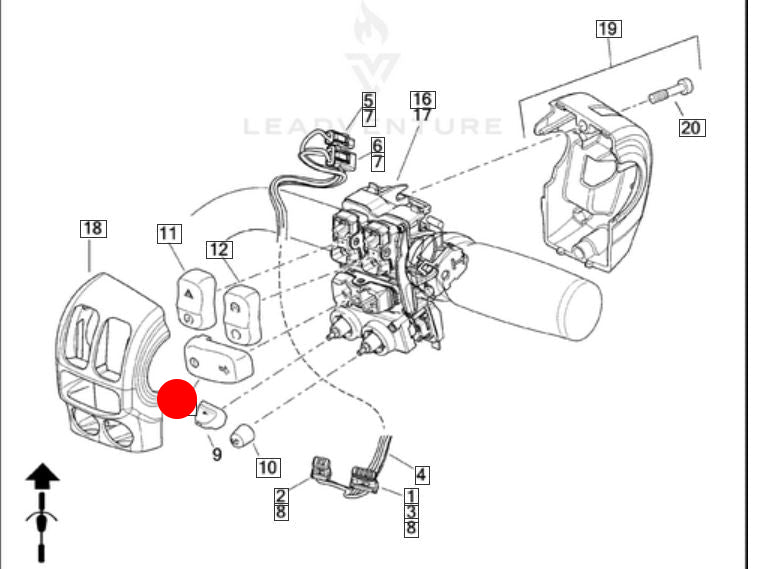 Cache bouton de clignotant droit Touring Harley Davidson REF OEM 7150063