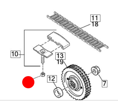 Ecrou tendeur de chaîne primaire Sportster Harley Davidson REF OEM 7804