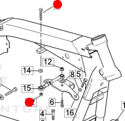 Vis BTR de support moteur supérieur Dyna Harley Davidson REF OEM 855B & 7601