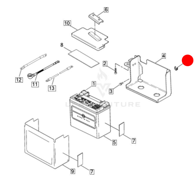 caoutchouc attache support de  batterie Dyna Harley Davidson REF OEM 90977-97