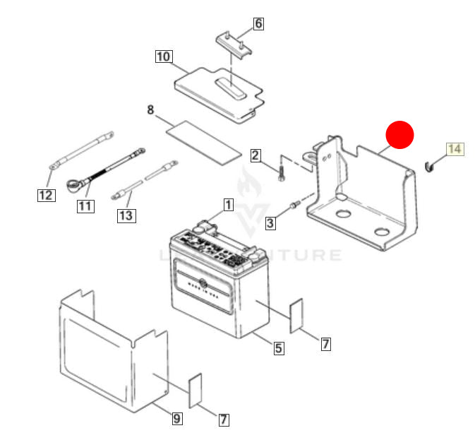 Support de batterie Dyna Harley Davidson REF OEM 47132-97B