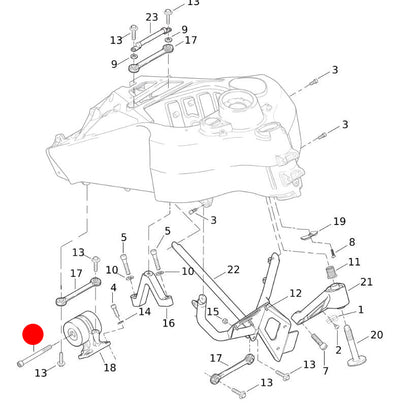 Vis BTR support moteur arrière Buell XB REF OEM : AA0634.2CZB