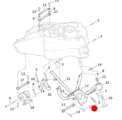 Vis BTR support moteur avant supérieur Buell XB REF OEM : AA0712.2CZB