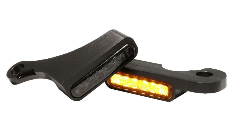 Jeu de 2 minis clignotants avant noir Heinz Bike Softail Harley Davidson REF Drag 2020-1471