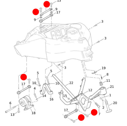 Vis de biellette support moteur Buell XB REF OEM : CA0015.02A8