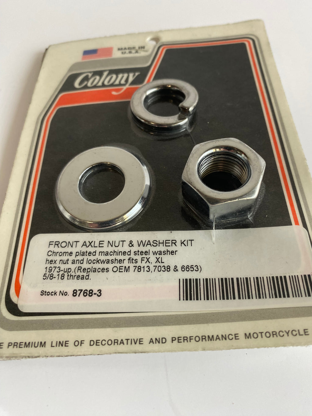 Mutternsatz 5/8-18 + Unterlegscheibe Vorderradachse Harley Davidson OEM-Nr. 7813, 7038 & 6653