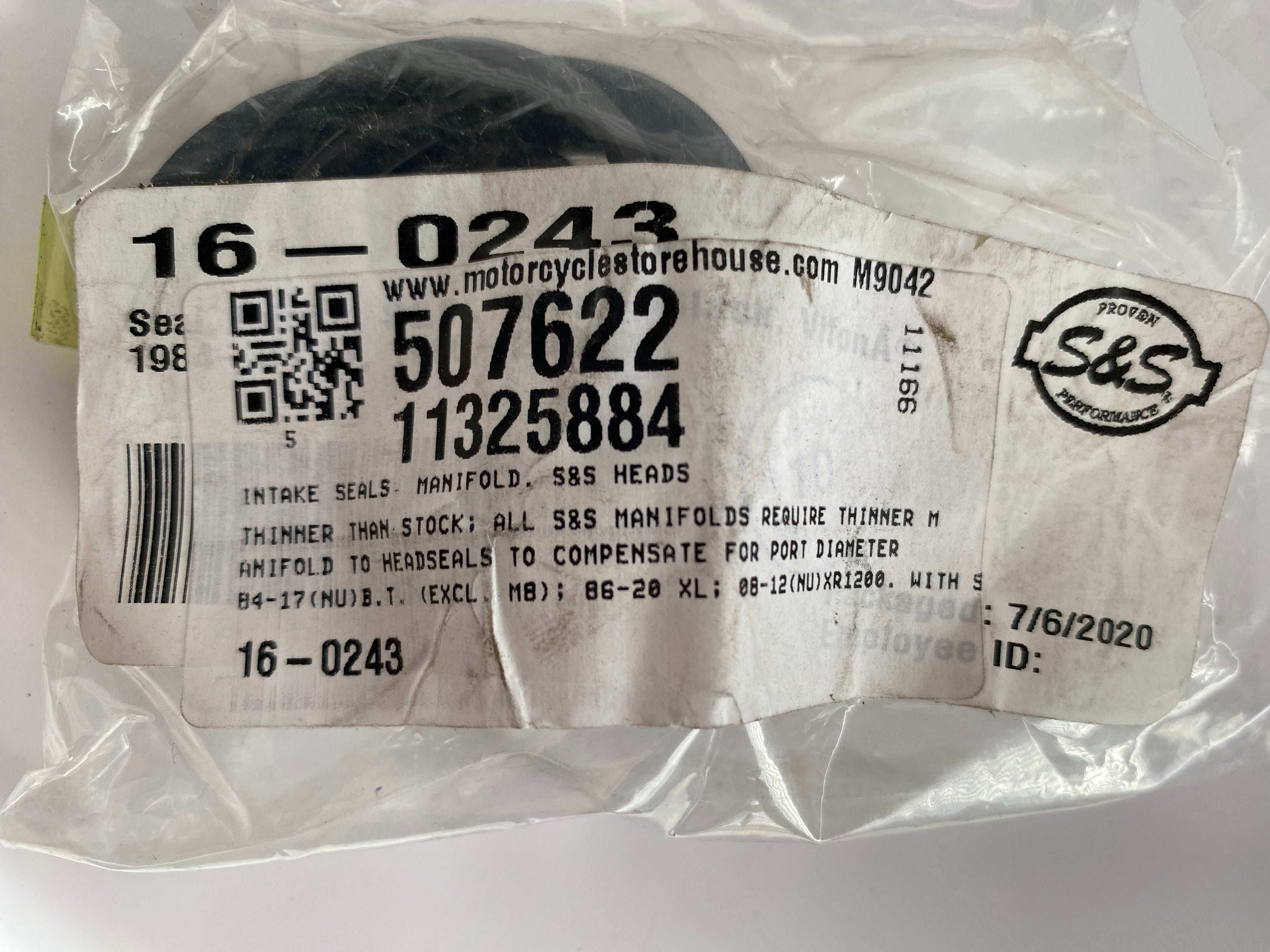 Joint de pipe admission S&S FIN Harley Davidson REF S&S 16-0243