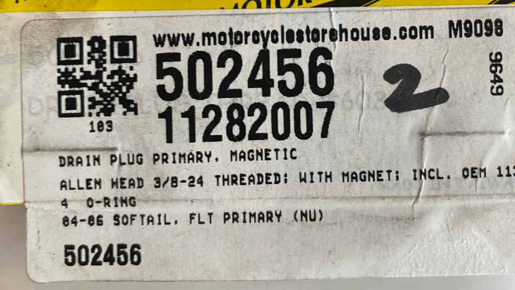Bouchon de vidange d'huile transmission primaire Harley Davidson REF OEM 60391-04