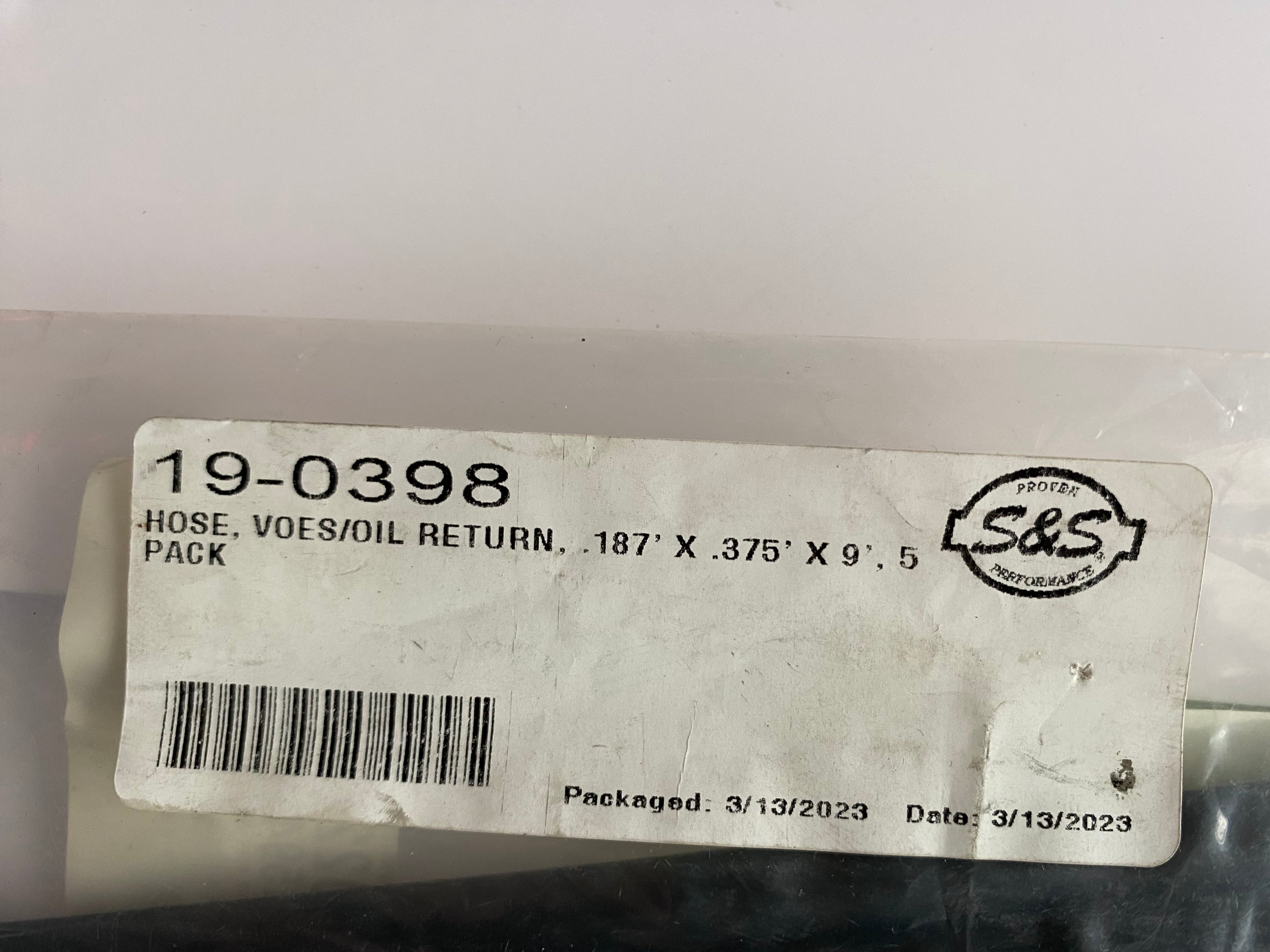 Durite aspiration 23 cm S&S pour VOES Harley Davidson REF 19-0398