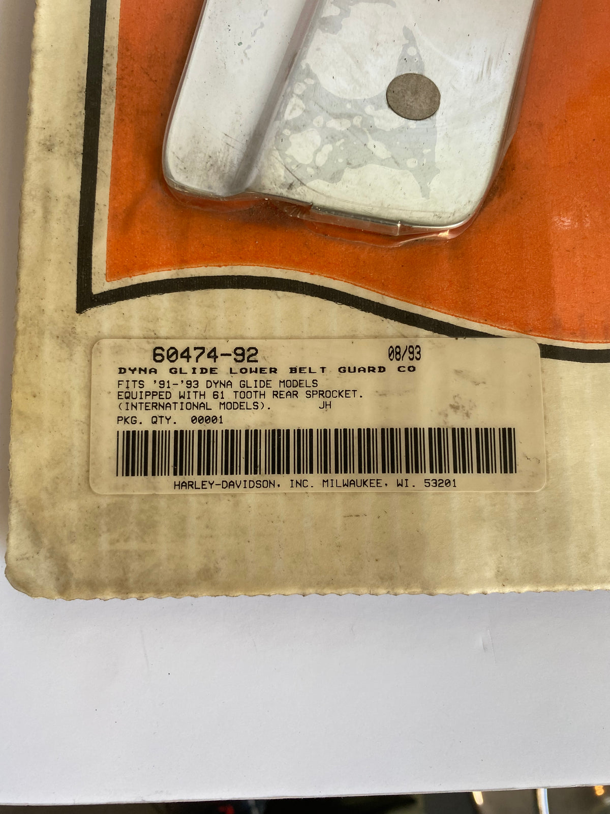 Pare courroie inférieur chromé Dyna Harley Davidson REF 60474-92