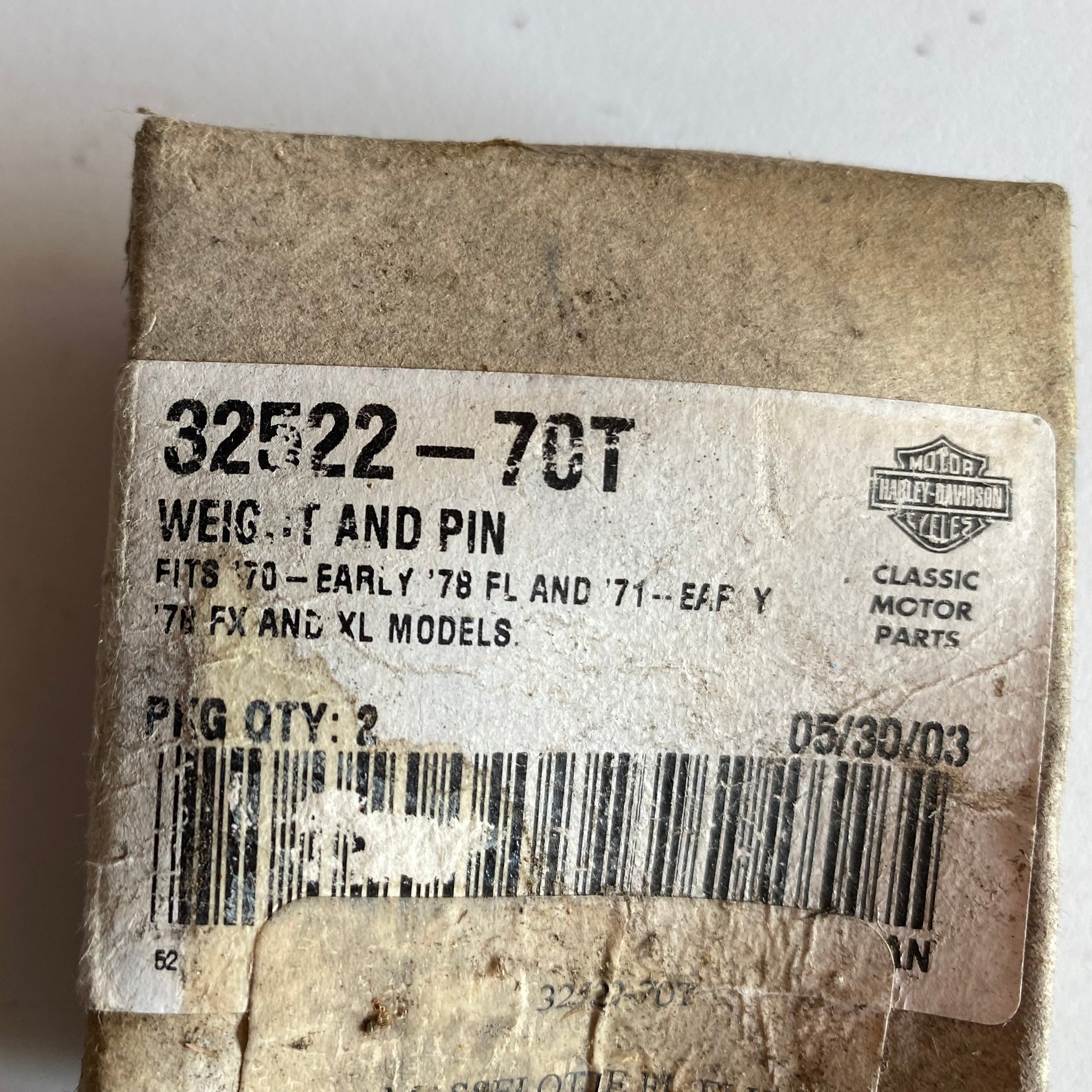 Jeu du masselottes avance allumage Shovelhead Harley Davidson REF OEM 32522-70T