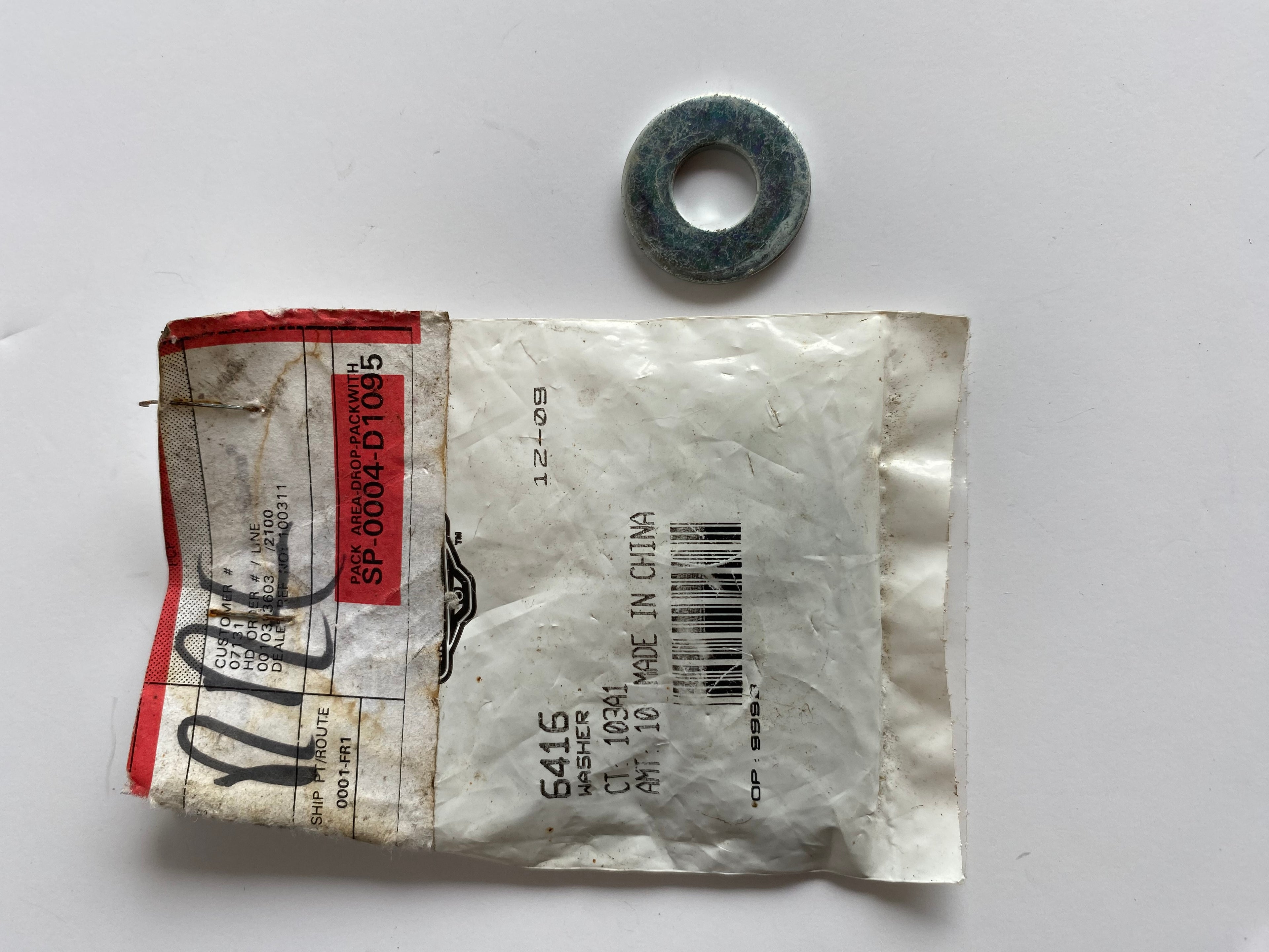 Rondelle plate 3/8 Harley Davidson REF OEM 6416