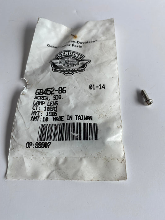 Harley Davidson turn signal lens screw REF OEM 68452-86