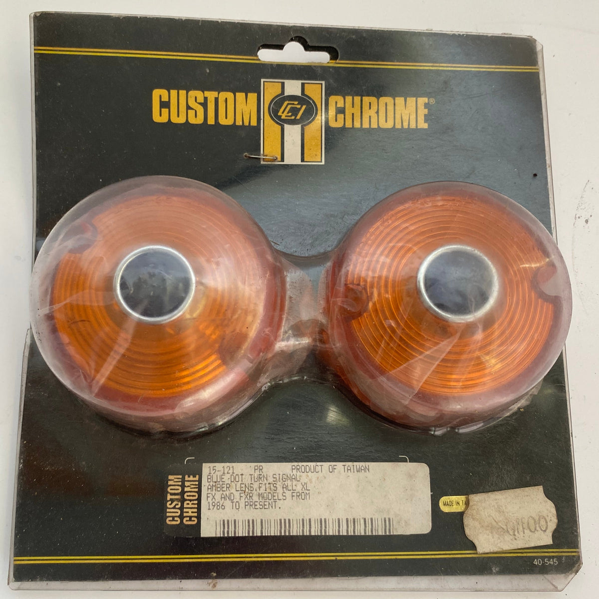 Jeu de cabochons de clignotants orange avec DOT bleu Harley Davidson REF CCI 15-121