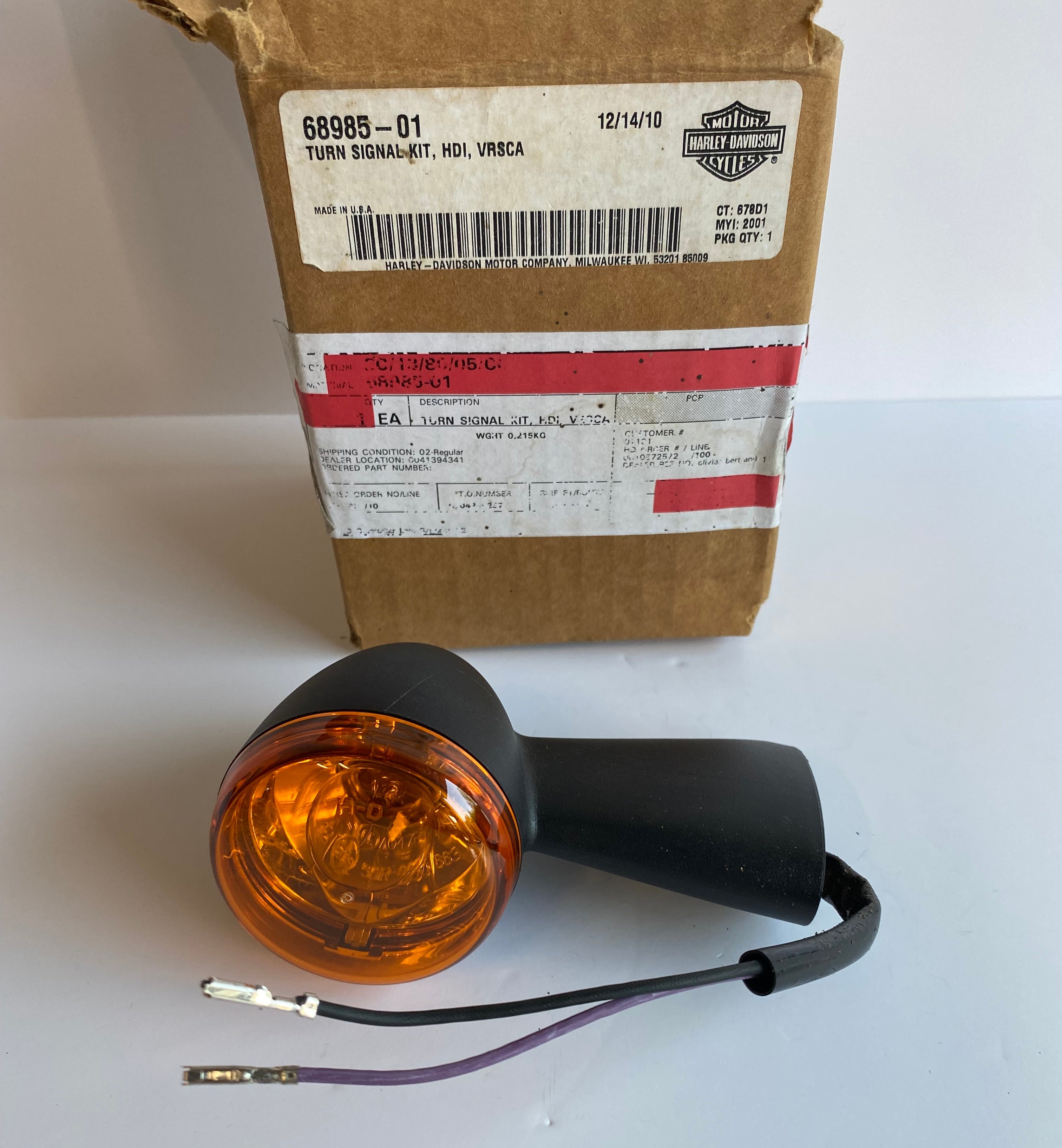 Schwarzer hinterer Blinker Vrod Harley Davidson REF OEM 68985-01