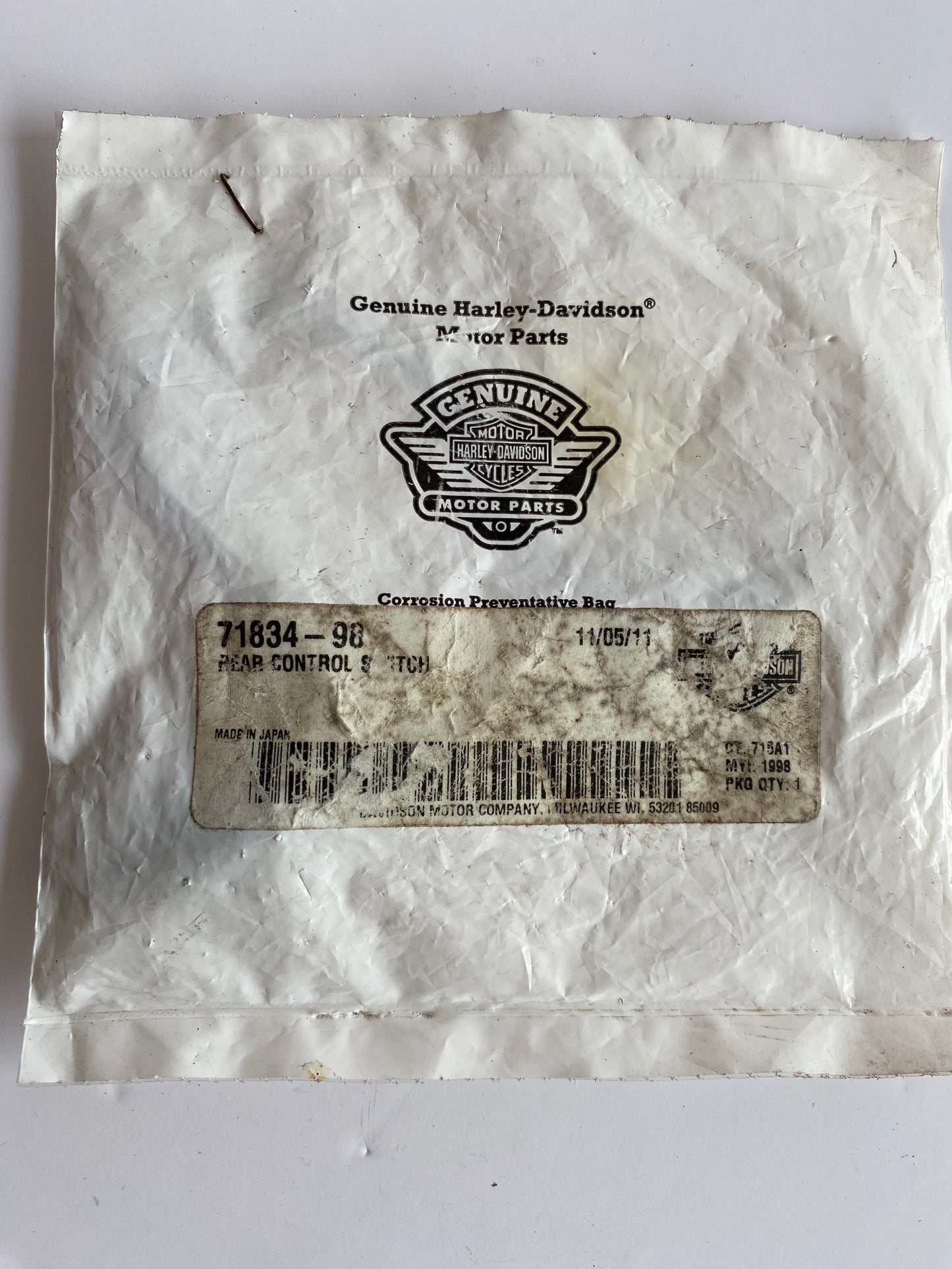 Bouton contrôle de volume HP arrières Harley Davidson REF OEM 71834-98