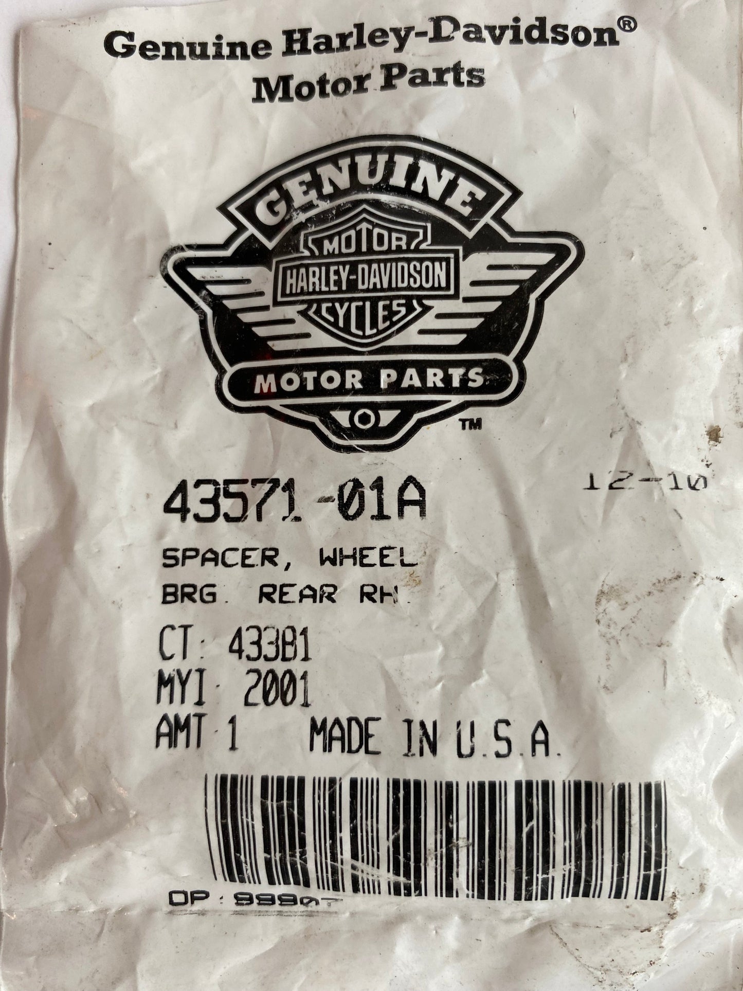 Entretoise de roue arrière droite VROD Harley Davidson REF OEM 43571-01A