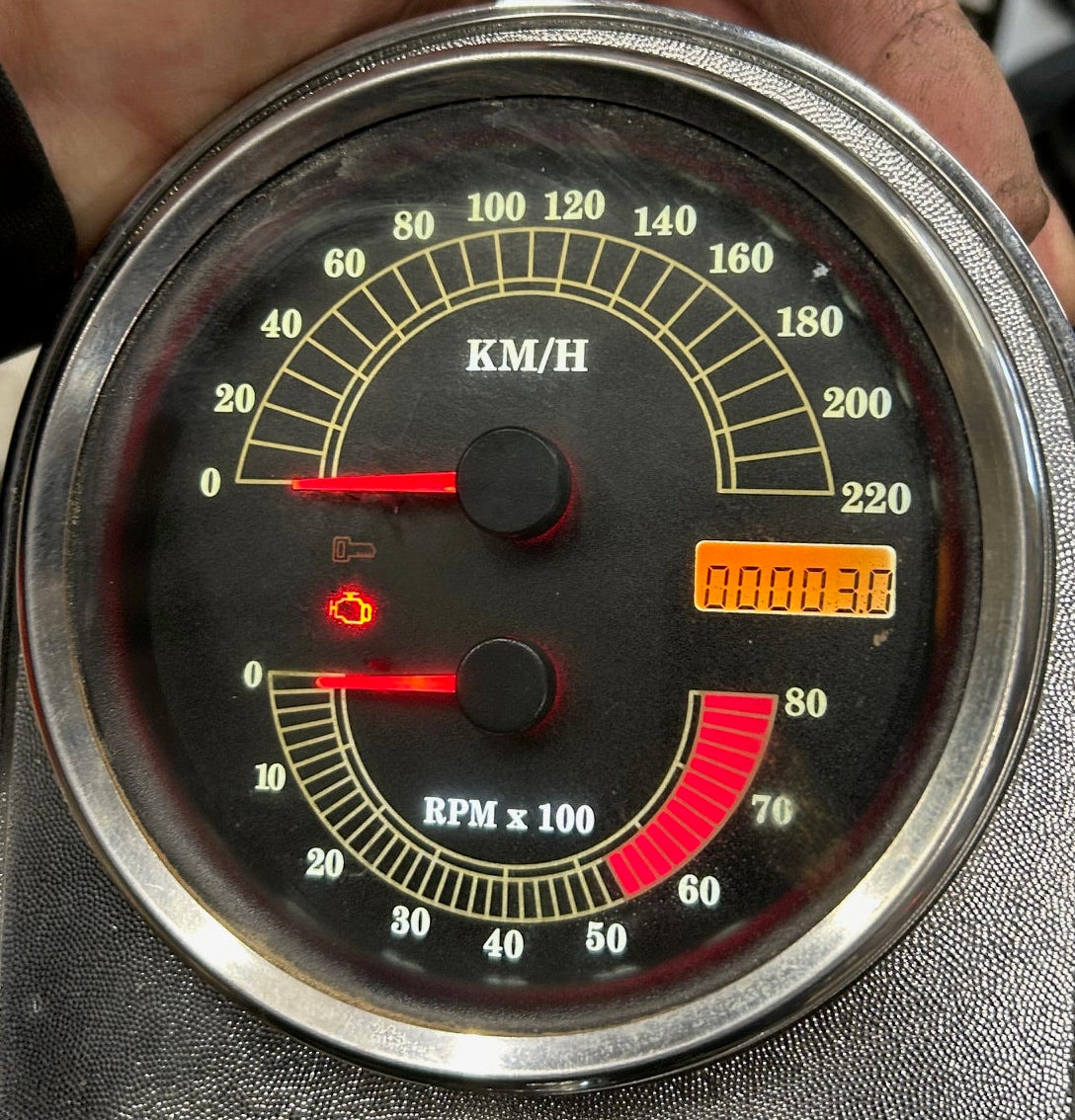 Compteur de vitesse + compte-tours Aftermarket 4 pouces Harley Davidson REF OEM 74471-03A