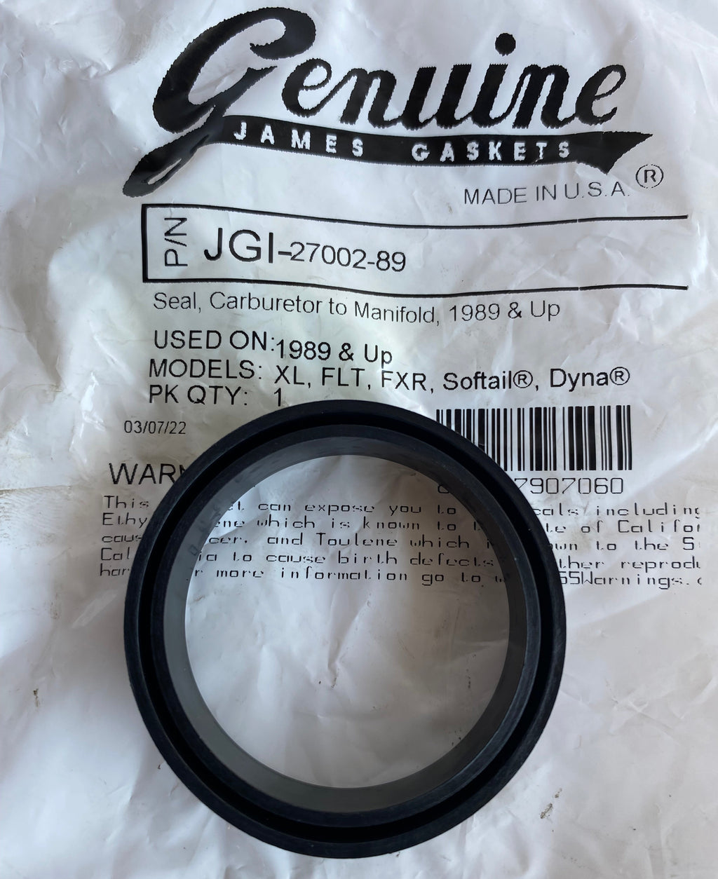 Ansaugkrümmer/Vergaser CV40 Harley Davidson Verbindungsstück REF OEM 27002-89