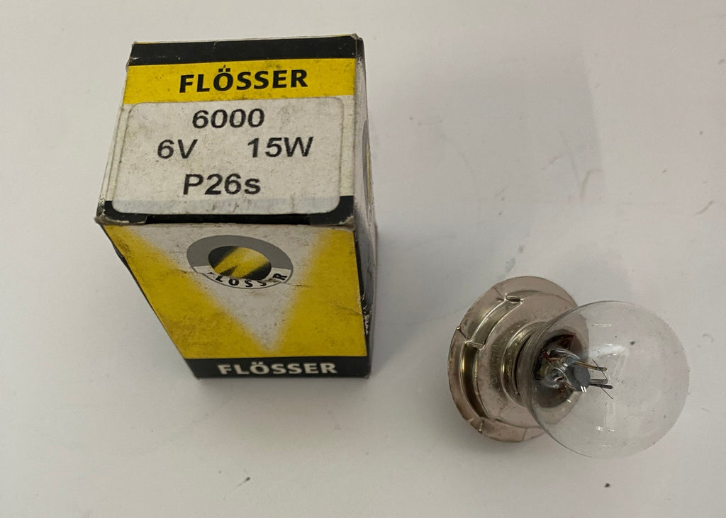 Ampoule 6 volts 15 w P26S blanche Flösser