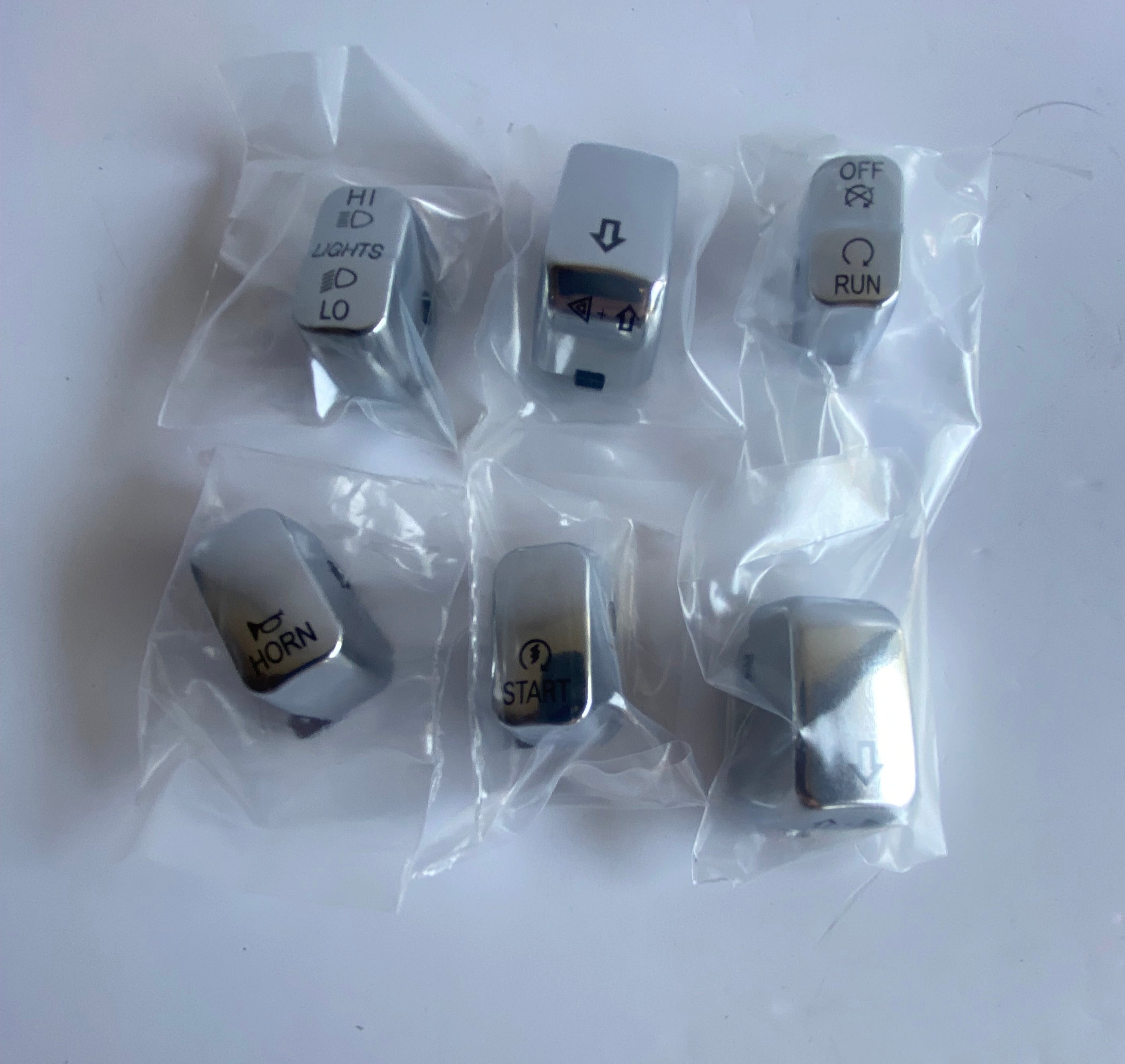 Harley Davidson Chrome Switch Button Set REF DRAG: 0616-0128