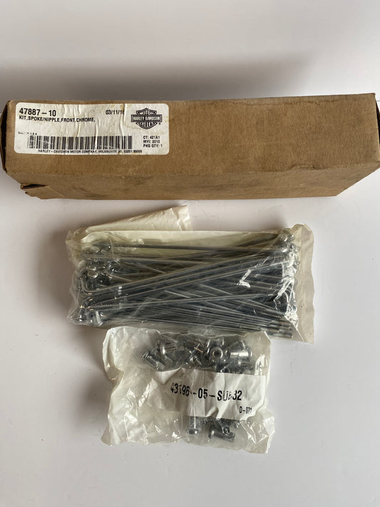 Kit de rayons chromés pour roue avant Harley Davidson REF OEM : 47887-10
