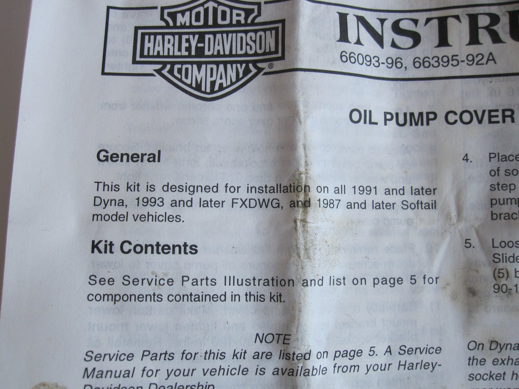 Kit de fixation cache pompe à huile Harley Davidson REF 66093-96 & 66395-92A