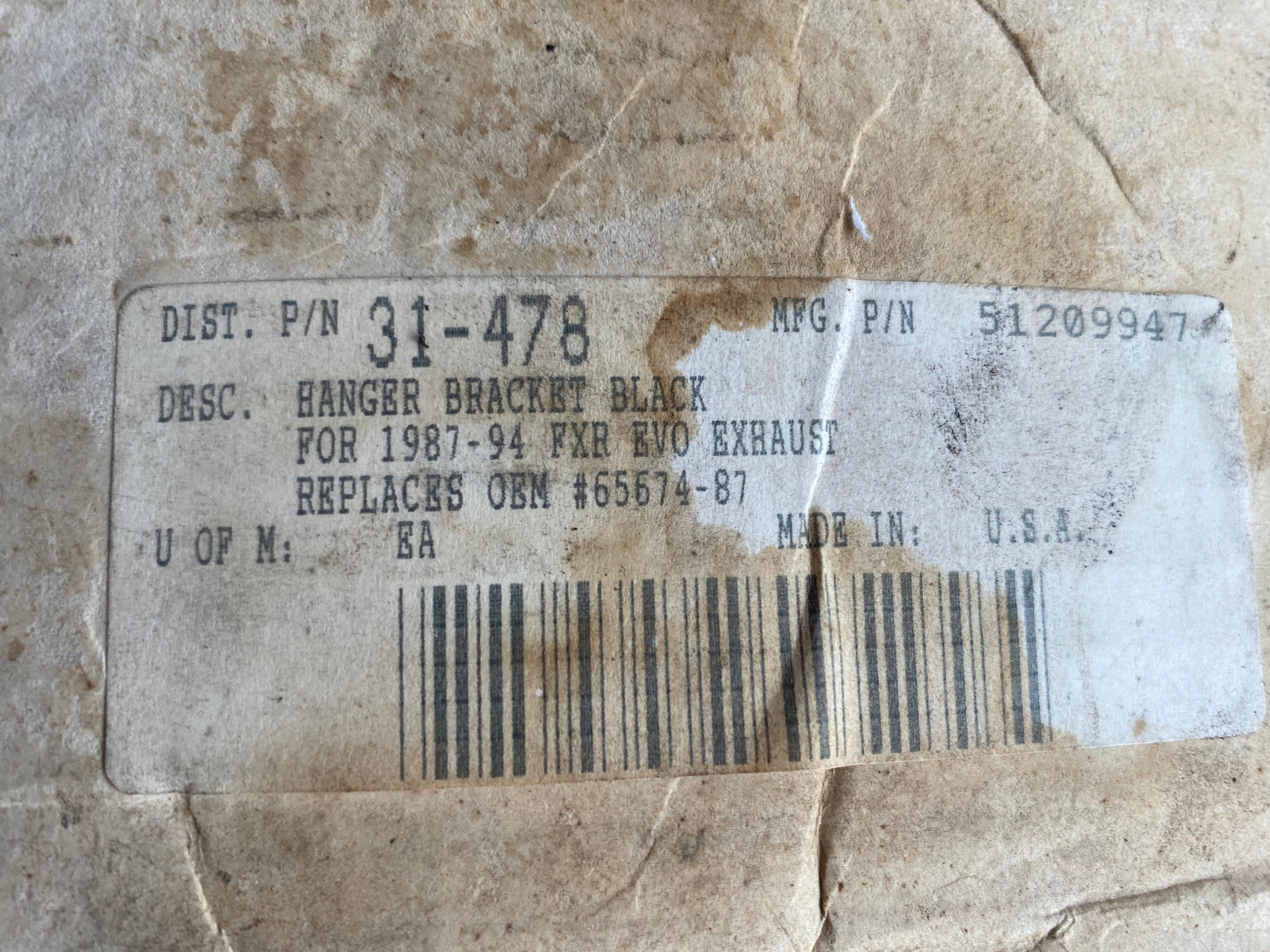 Harley Davidson FXR Muffler Bracket REF OEM 65674-87