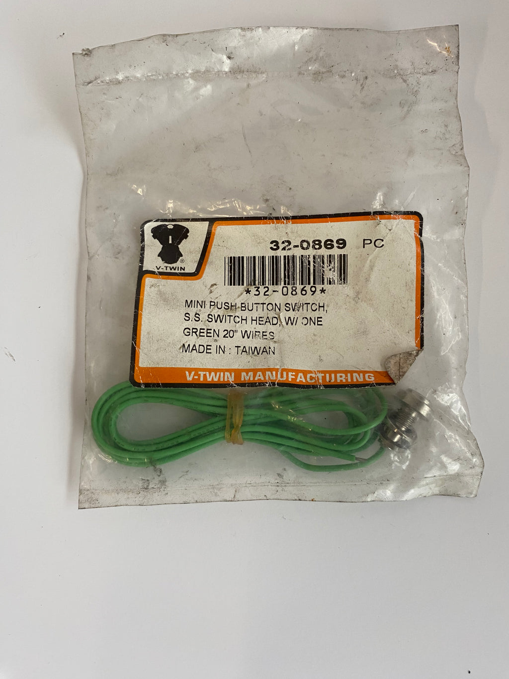 Mini bouton poussoir chromé 1 fil Harley Davidson REF V-TWIN 32-0869